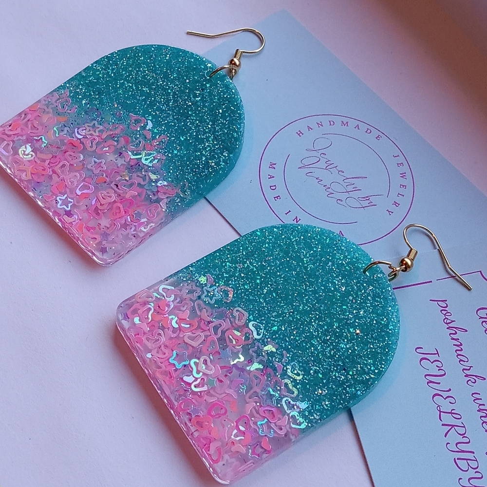 Hand Crafted Pink And Teal Caribbean Sunset Collection Arches - Picture 4 of 7